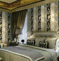 Roberto Cavalli, Pret Tapet, Modele Tapet, Montaj Tapet, Tapet Lux, model dungi cu flori negru grii alb